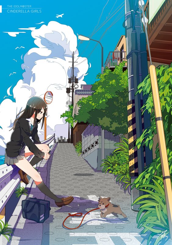 Schoolgirl with Dog
