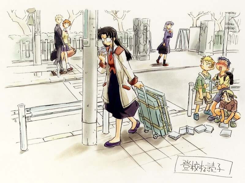 Schoolgirl with luggage