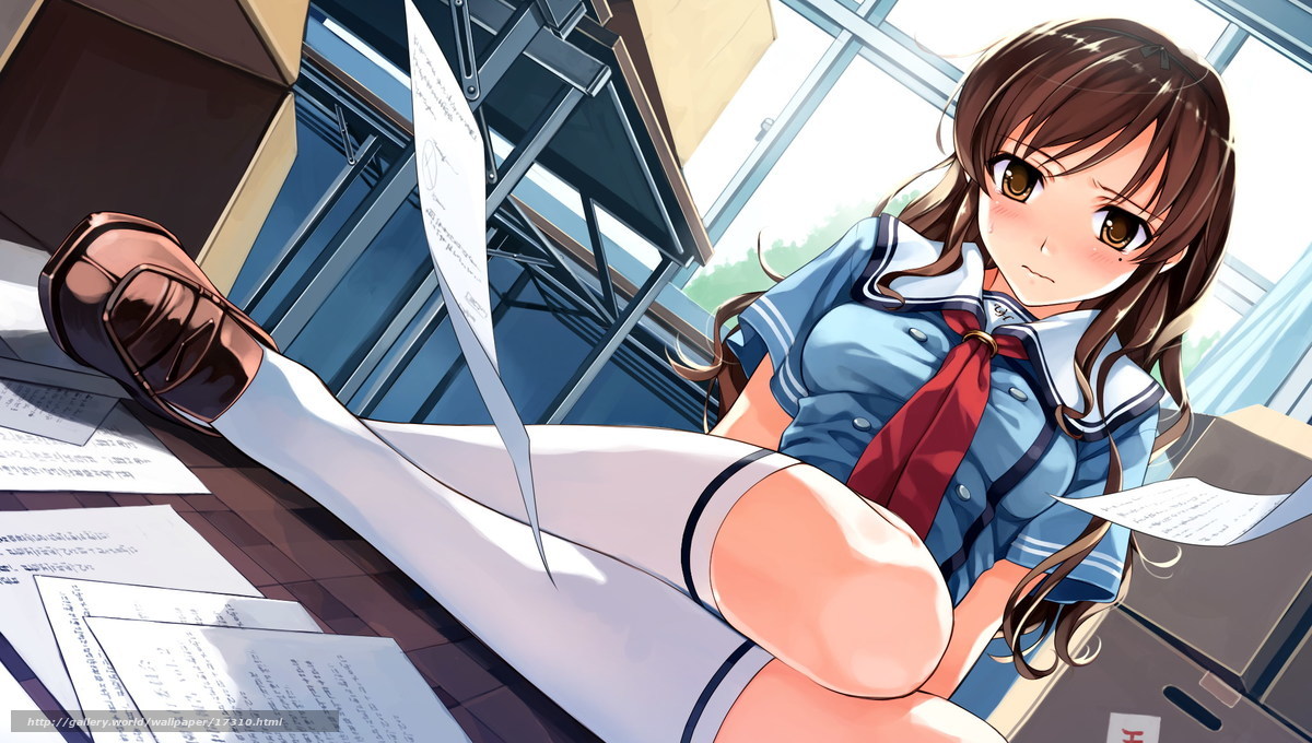 schoolgirl with papers