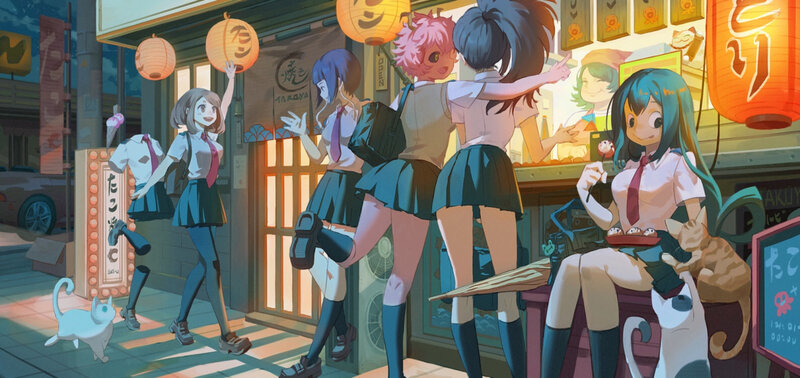 Schoolgirls at Night Market