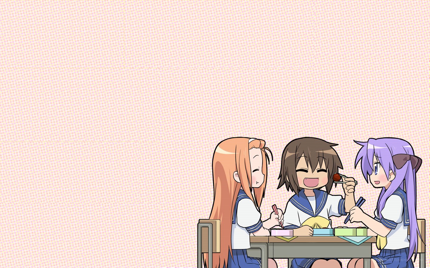 schoolgirls eating lunch