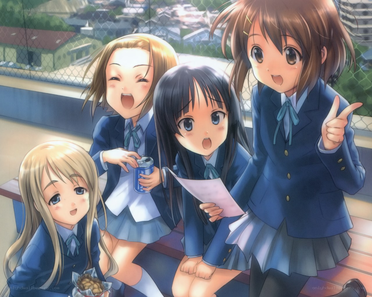 schoolgirls enjoying snacks