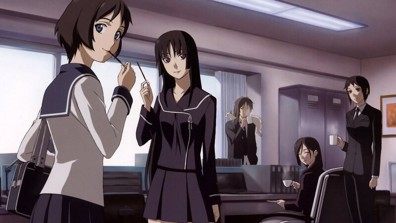 Schoolgirls in a Classroom — Purple