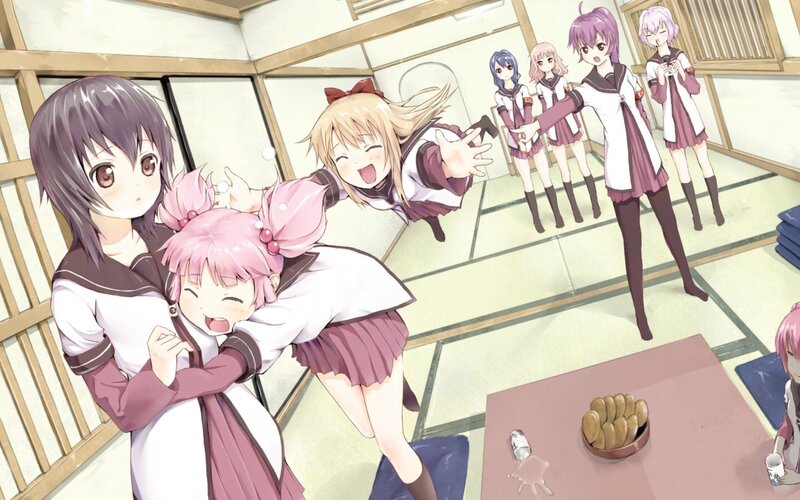 Schoolgirls in a traditional room