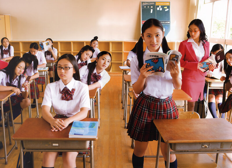 Schoolgirls in Classroom — White, Academic
