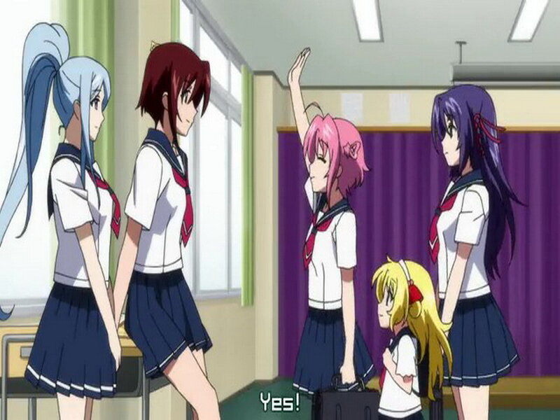 Schoolgirls in Classroom — White, Neutral