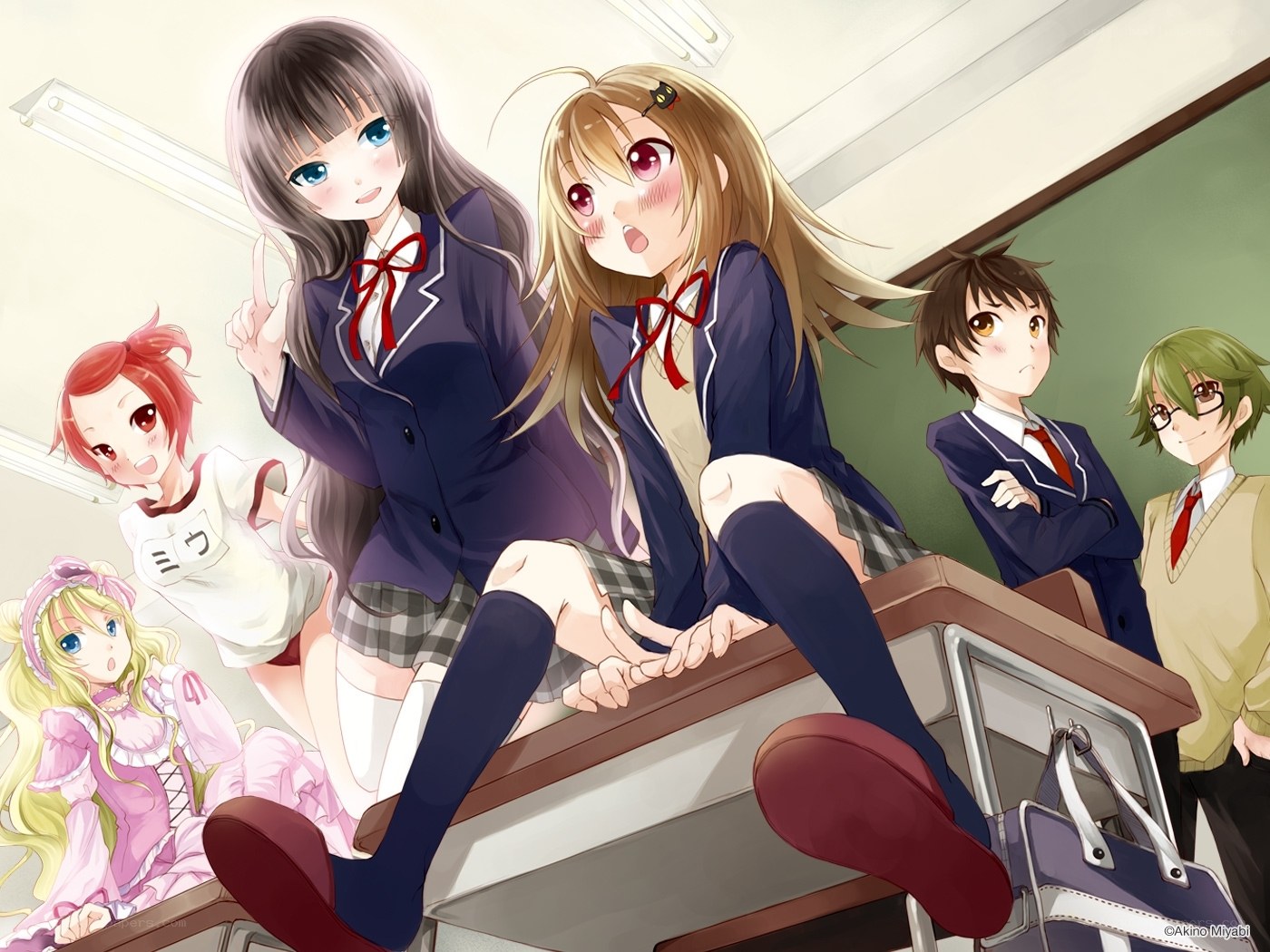 Schoolgirls in classroom