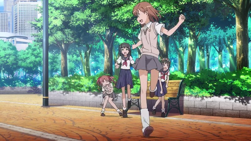 Schoolgirls in Park