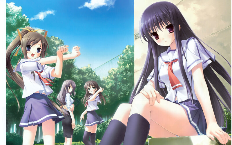 Schoolgirls in Uniform — Blue