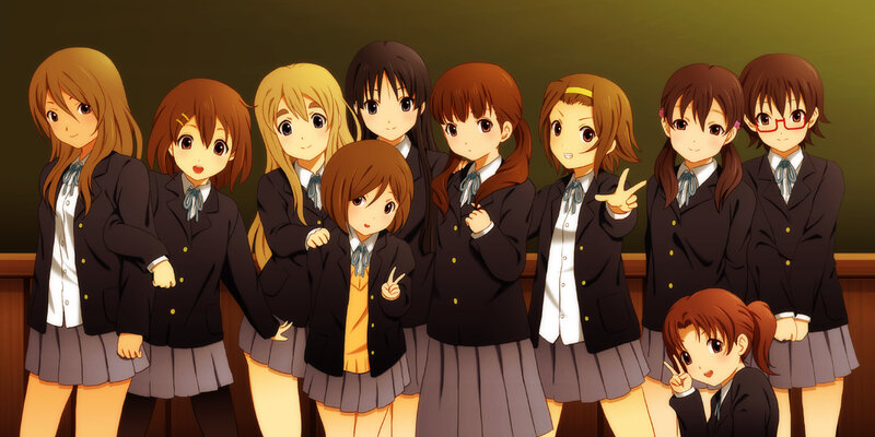 Schoolgirls in uniform group photo