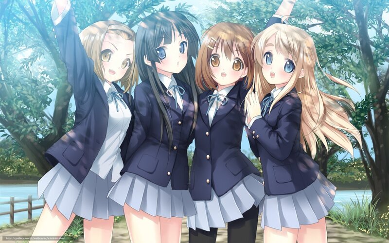 schoolgirls in uniform outdoors