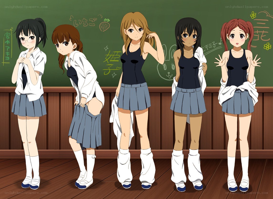 Schoolgirls in uniforms