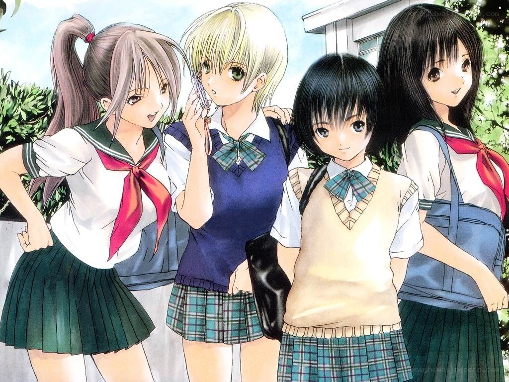 schoolgirls in uniforms