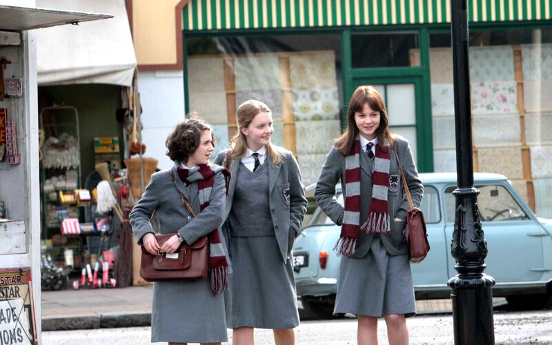 schoolgirls on a street