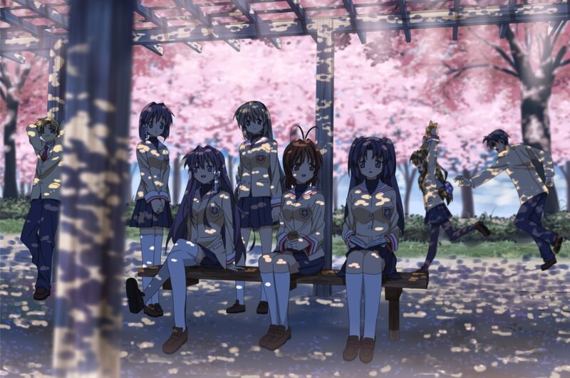 Schoolgirls on Bench
