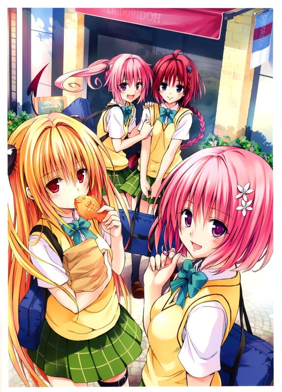 Schoolgirls outside a milk shop