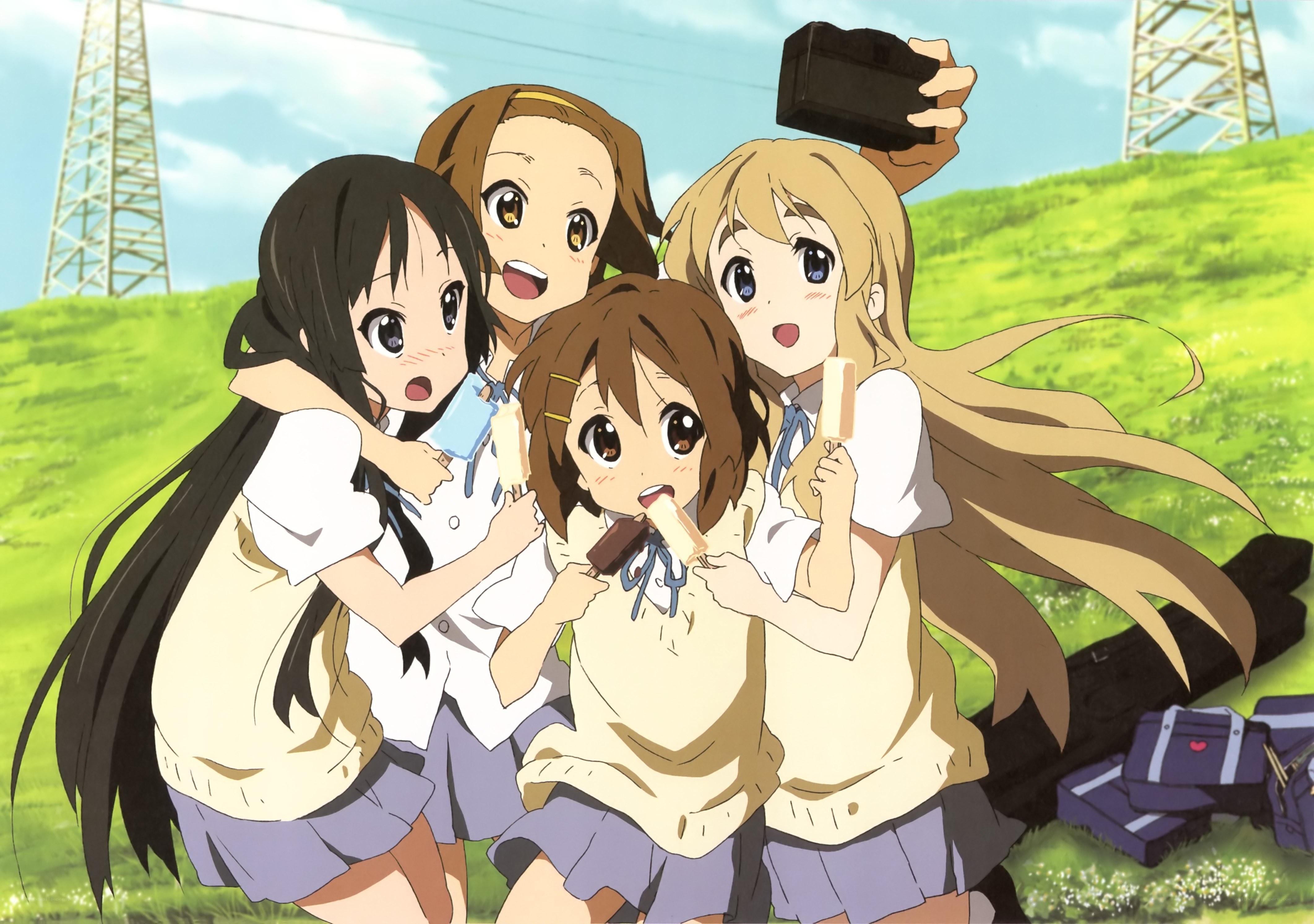 Schoolgirls taking a selfie