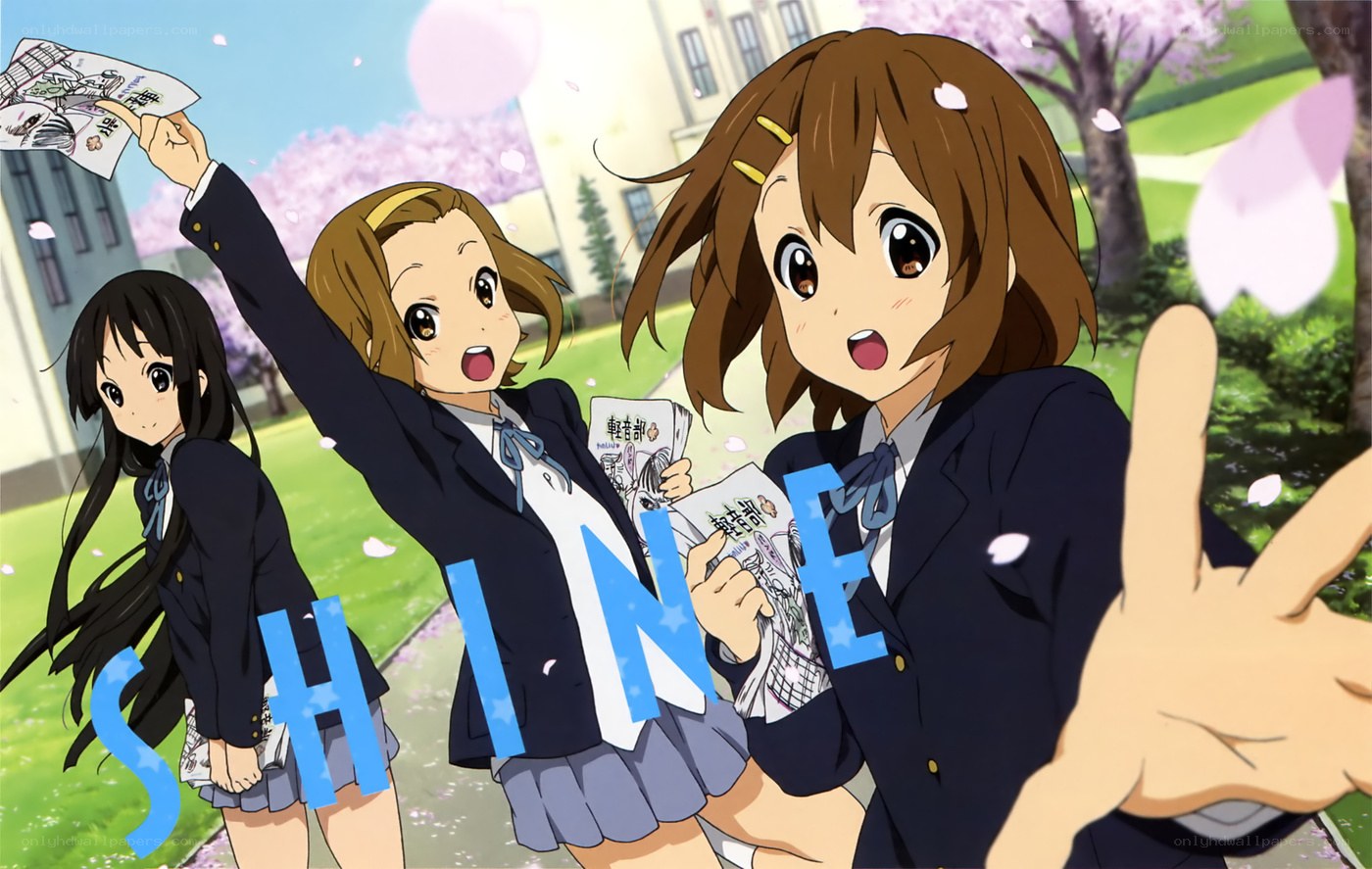 Schoolgirls with flyers