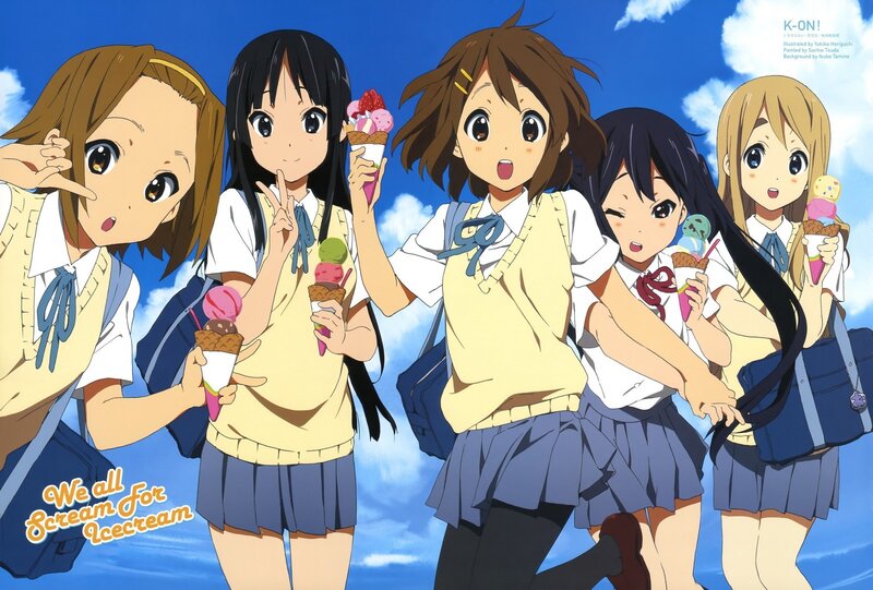Schoolgirls with ice cream