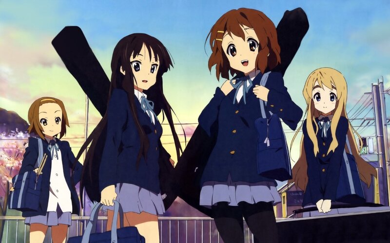 Schoolgirls with instruments
