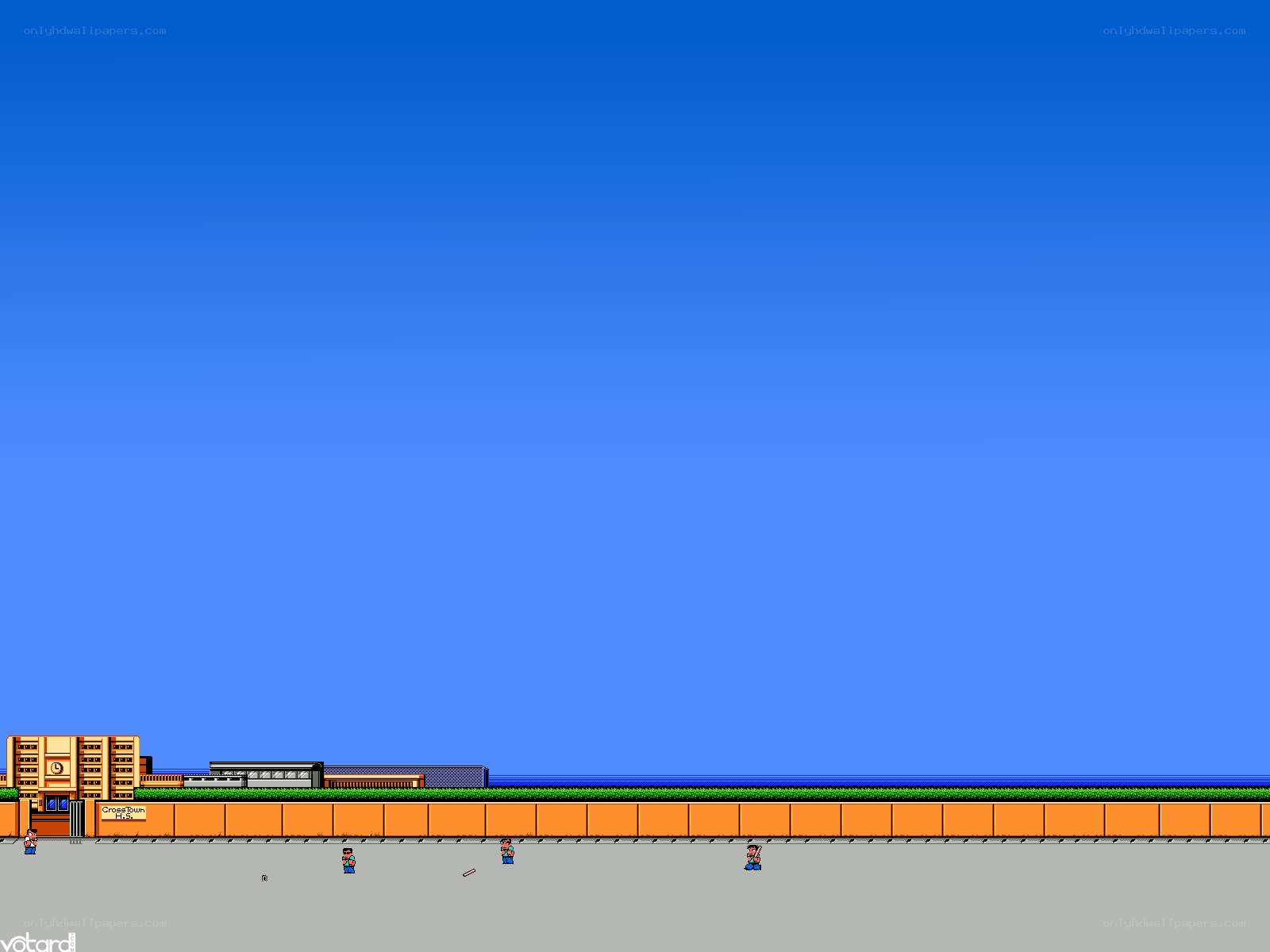 schoolyard scene from a video game