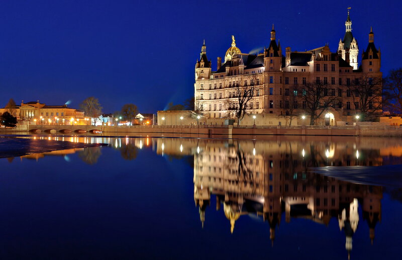 Schwerin Castle at Night