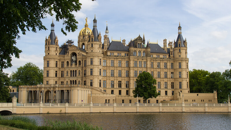 Schwerin Castle — Beige, Serene, Afternoon, Photograph, River