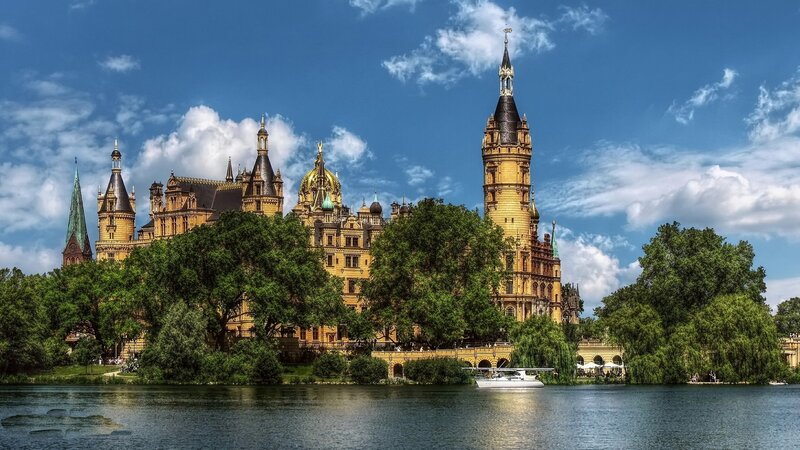 Schwerin Castle — Blue, Serene, Afternoon, Photograph