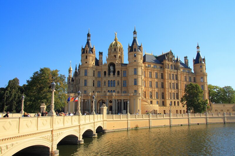 Schwerin Castle on a sunny day