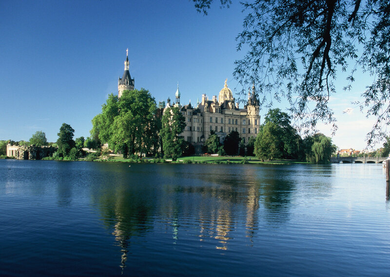 Schwerin Castle on a sunny day