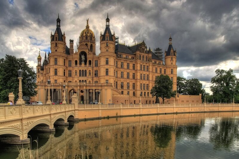 Schwerin Castle with bridge