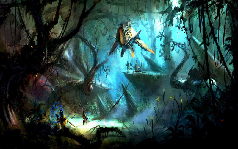Sci-fi Aircraft in Jungle