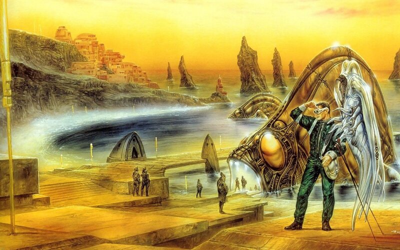 sci-fi alien docking scene