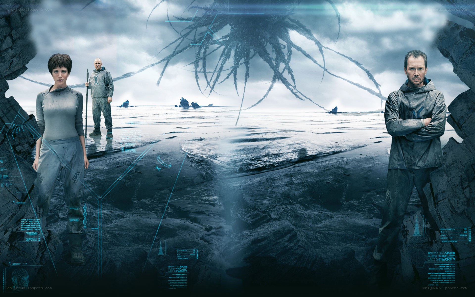 sci-fi alien landscape scene