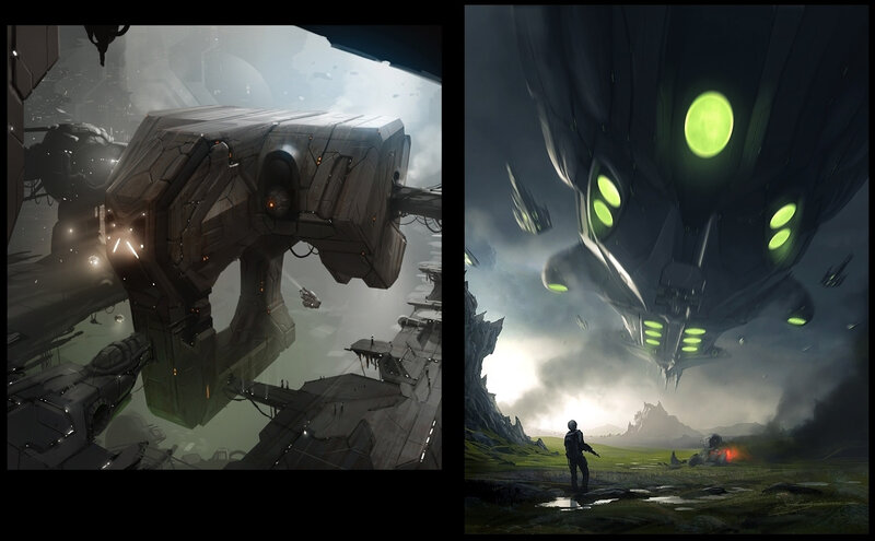 Sci-fi alien landscapes