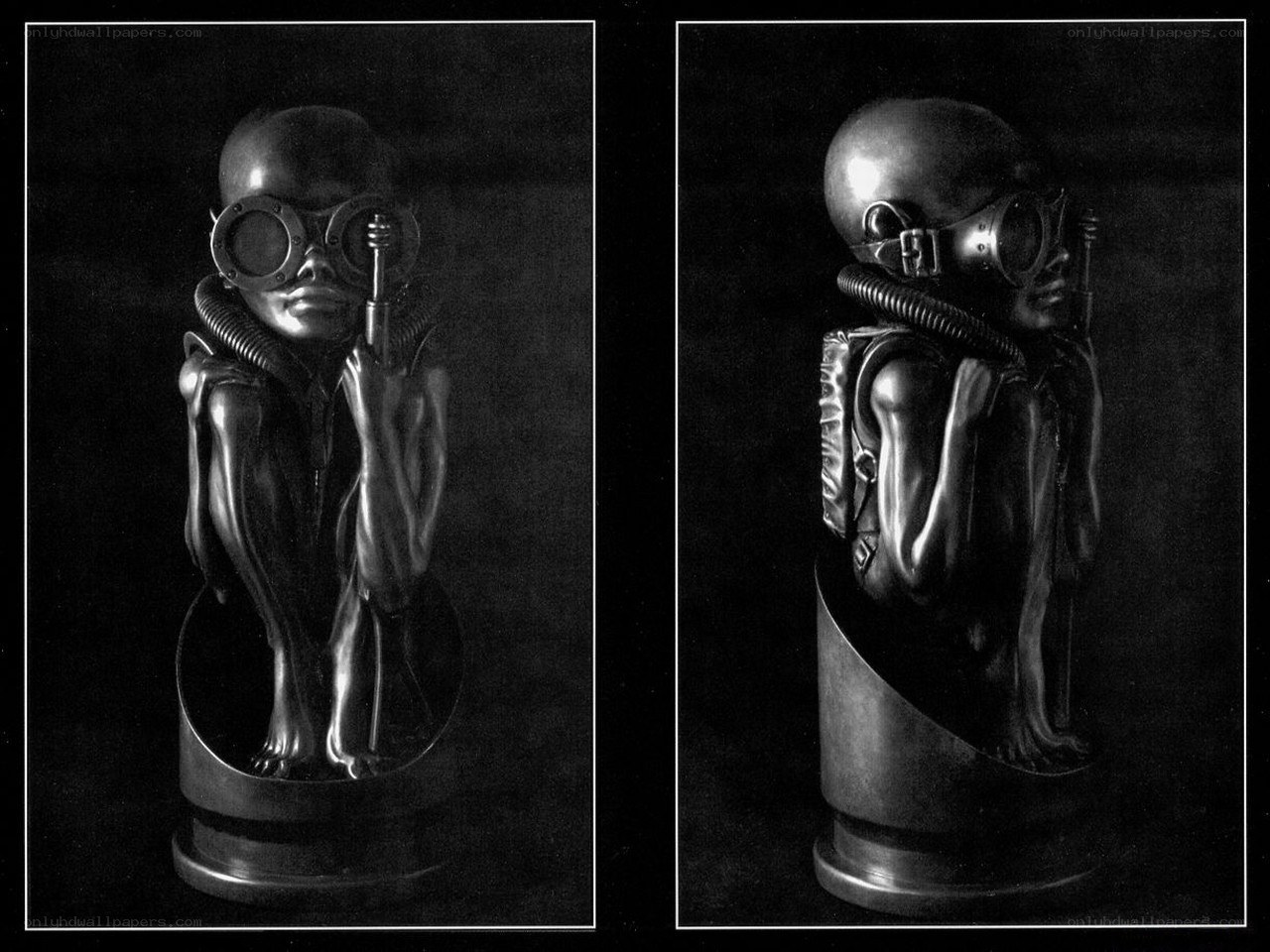 Sci-fi alien sculpture