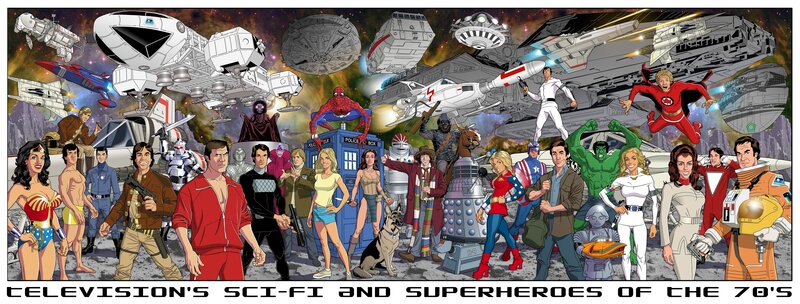 Sci-fi and superhero characters of the 70s
