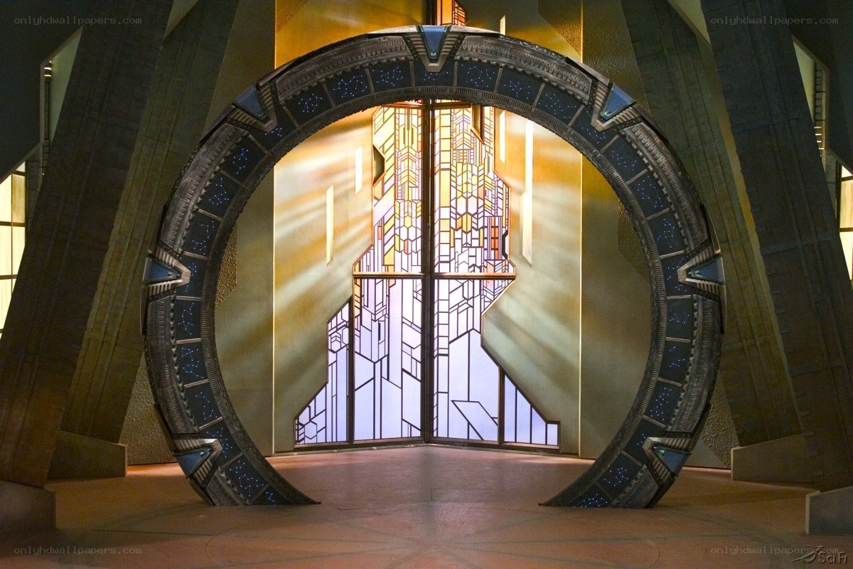Sci-fi archway with stained glass