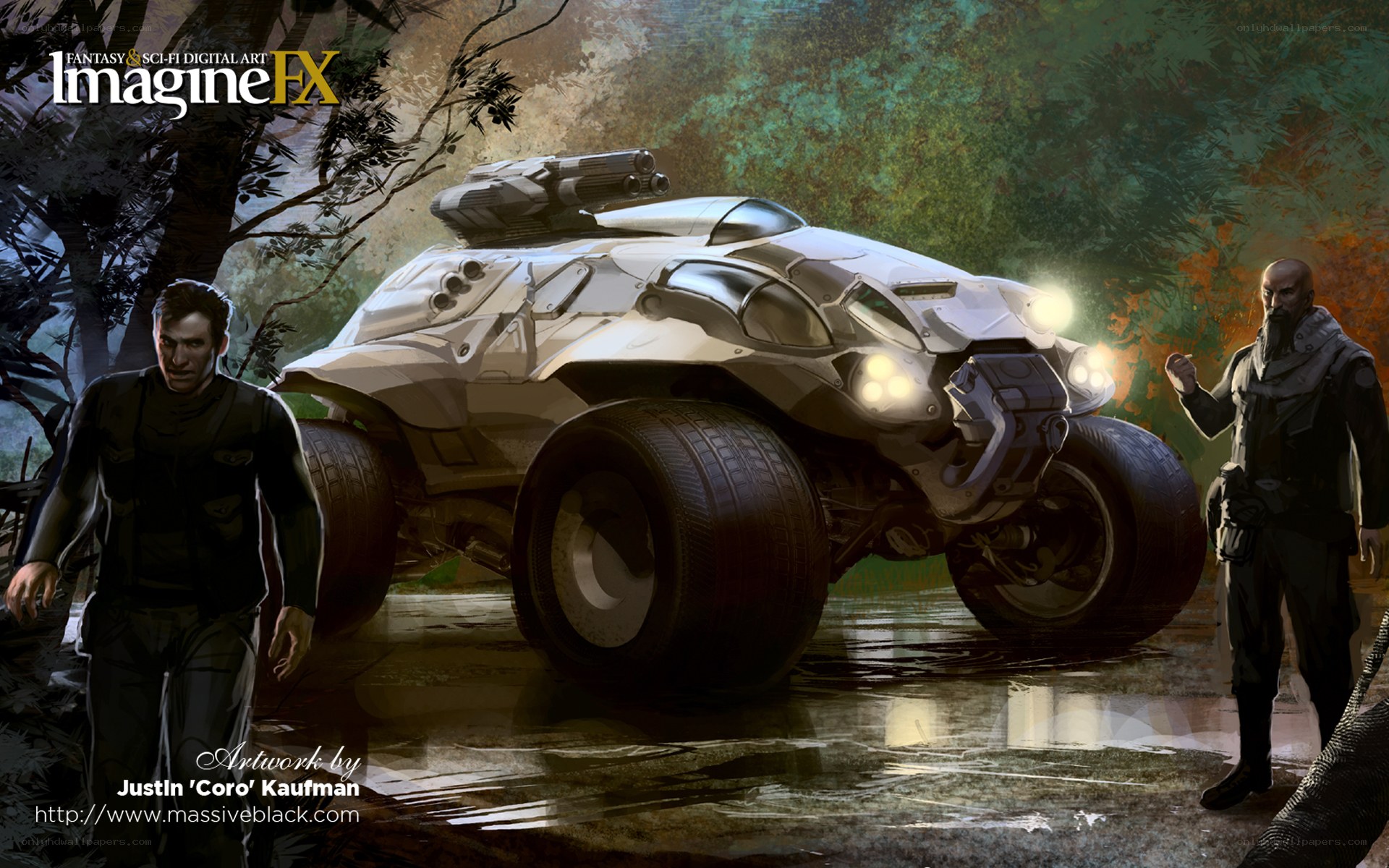 Sci-fi armored vehicle concept art