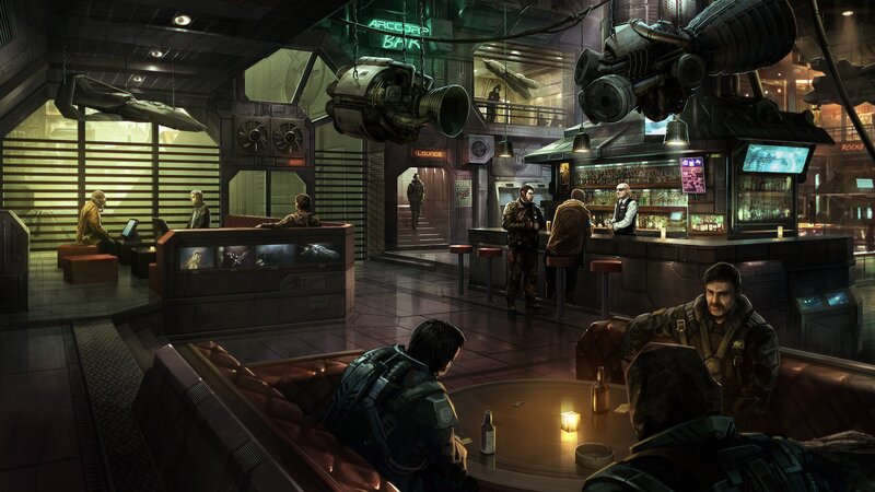 Sci-fi Bar Interior — Brown