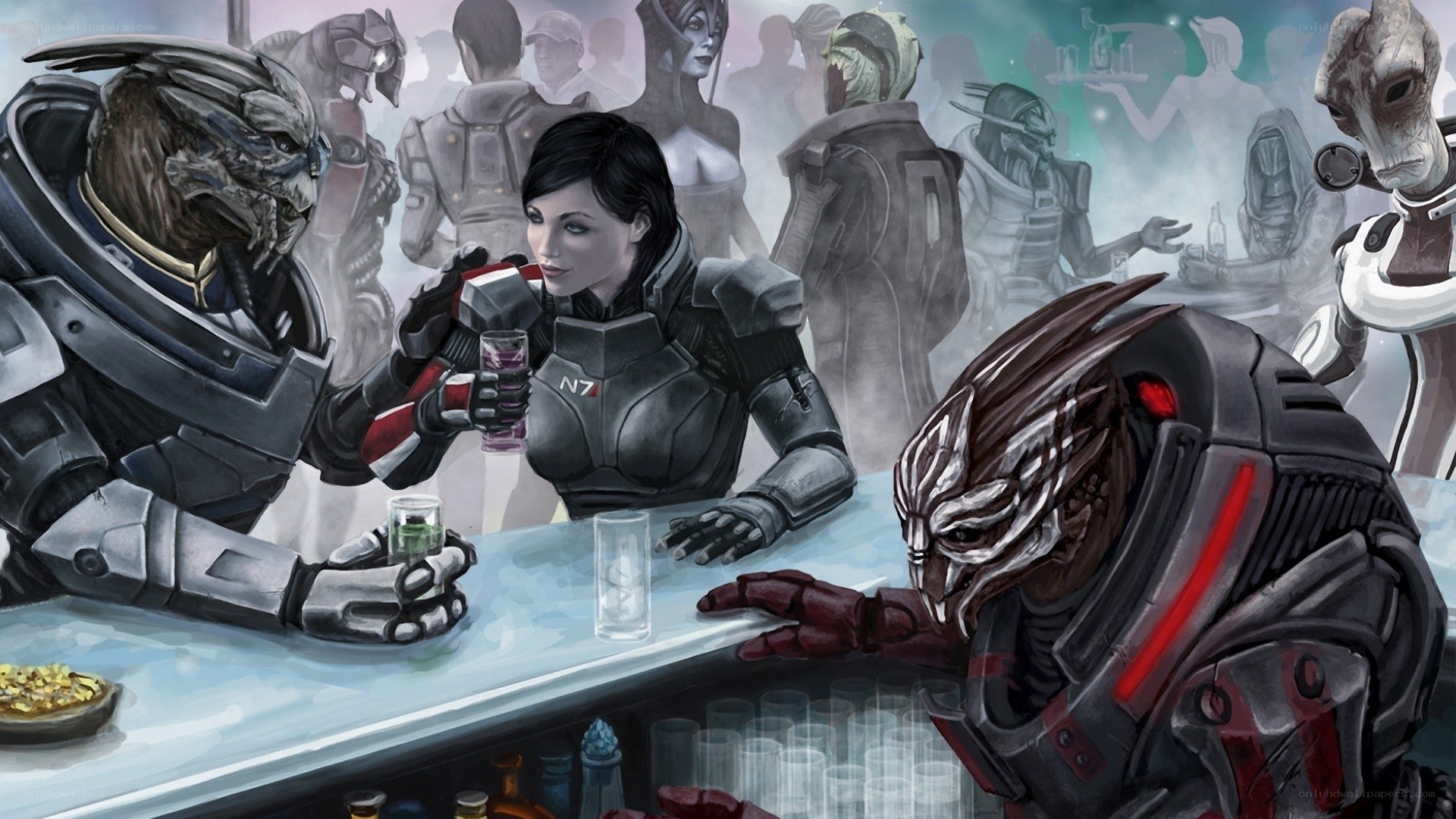 sci-fi bar scene with aliens