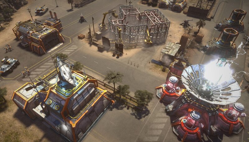 Sci-fi base construction scene