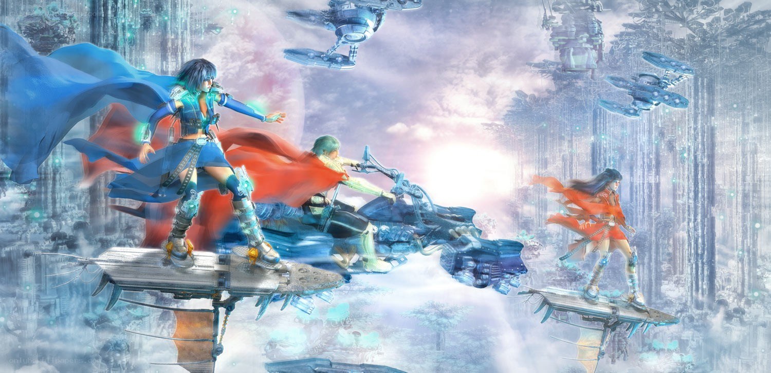 Sci-fi battle in a floating city