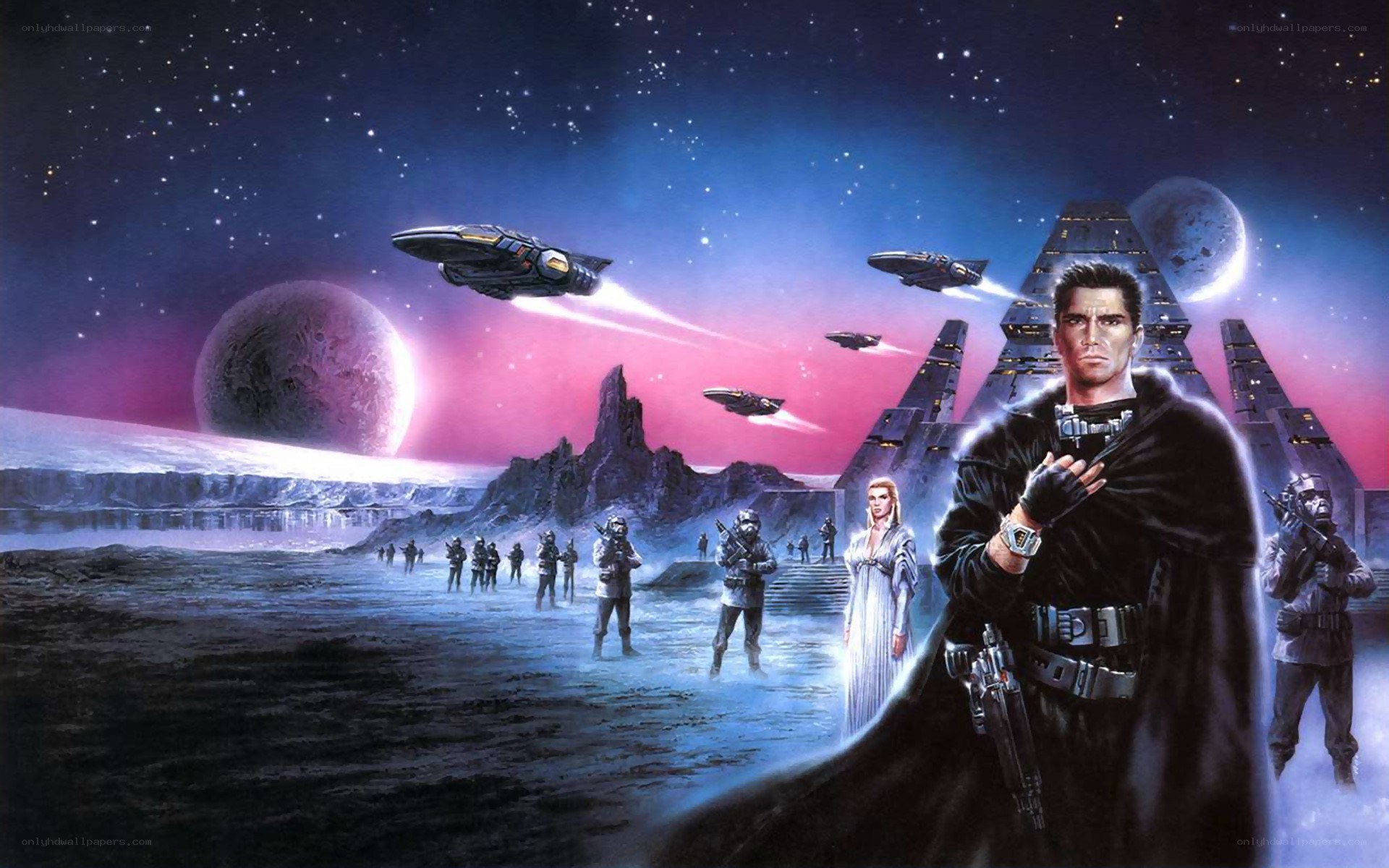 sci-fi battle on alien planet