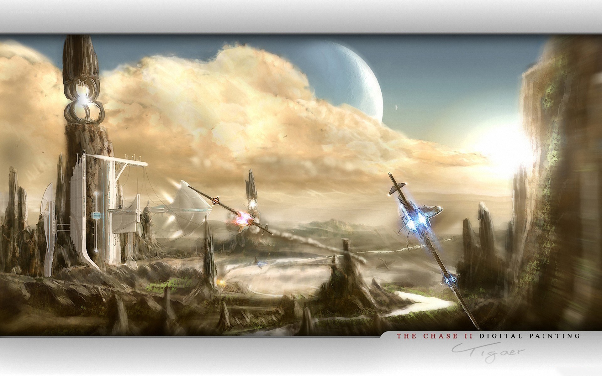 Sci-fi battle on alien planet