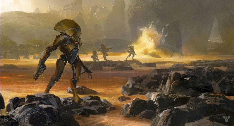 Sci-fi battle on alien planet