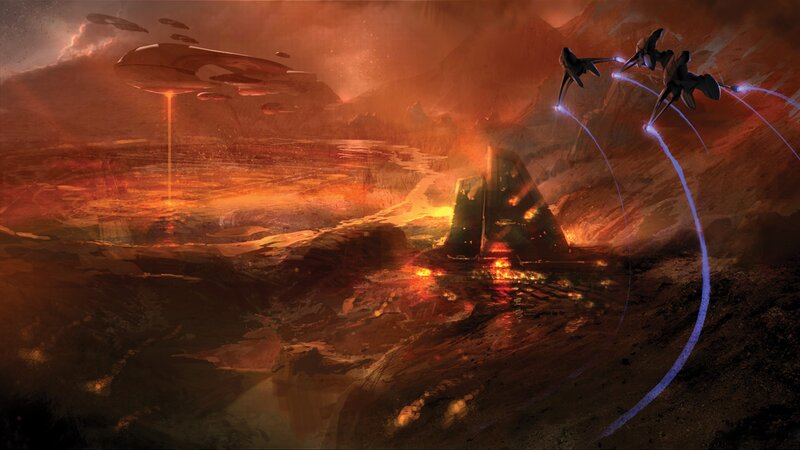 Sci-fi battle on alien planet