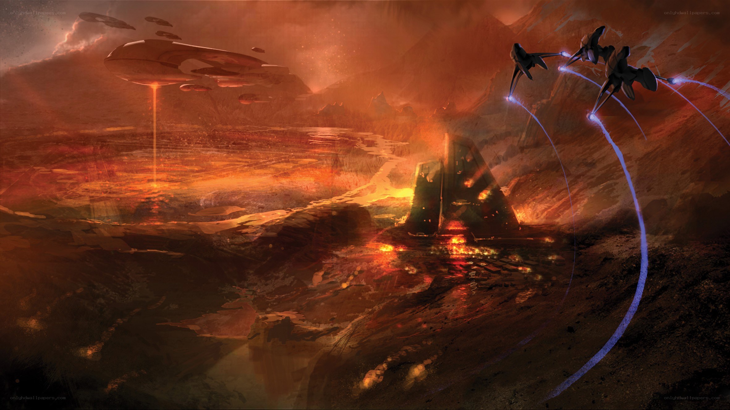 Sci-fi battle on alien planet