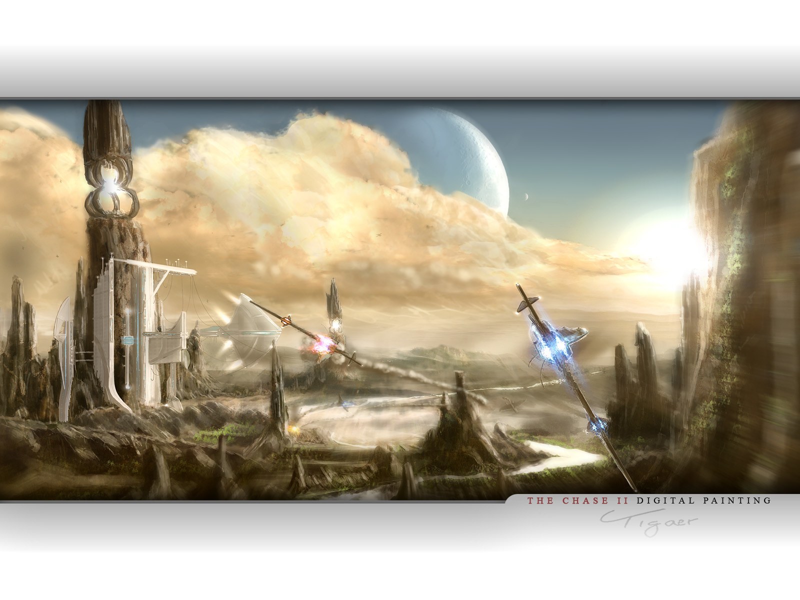 Sci-fi battle on alien planet