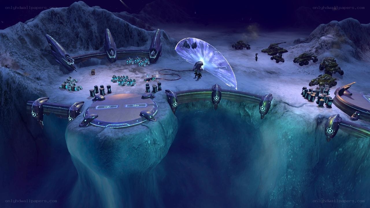 sci-fi battle on icy planet